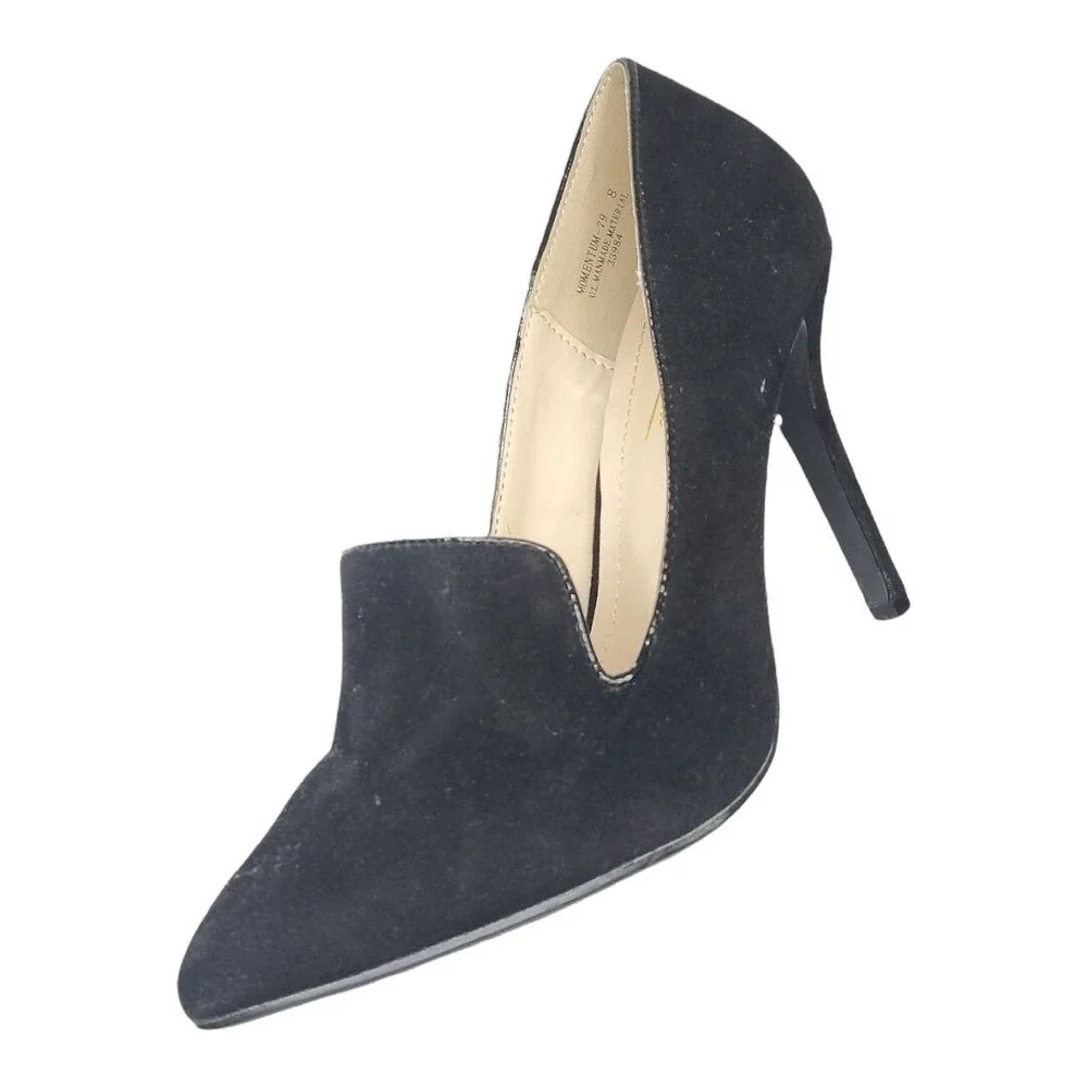 Anne Michelle Stiletto Heels Women 8 Suede Slip On‎ Black Going Out Party Shoes